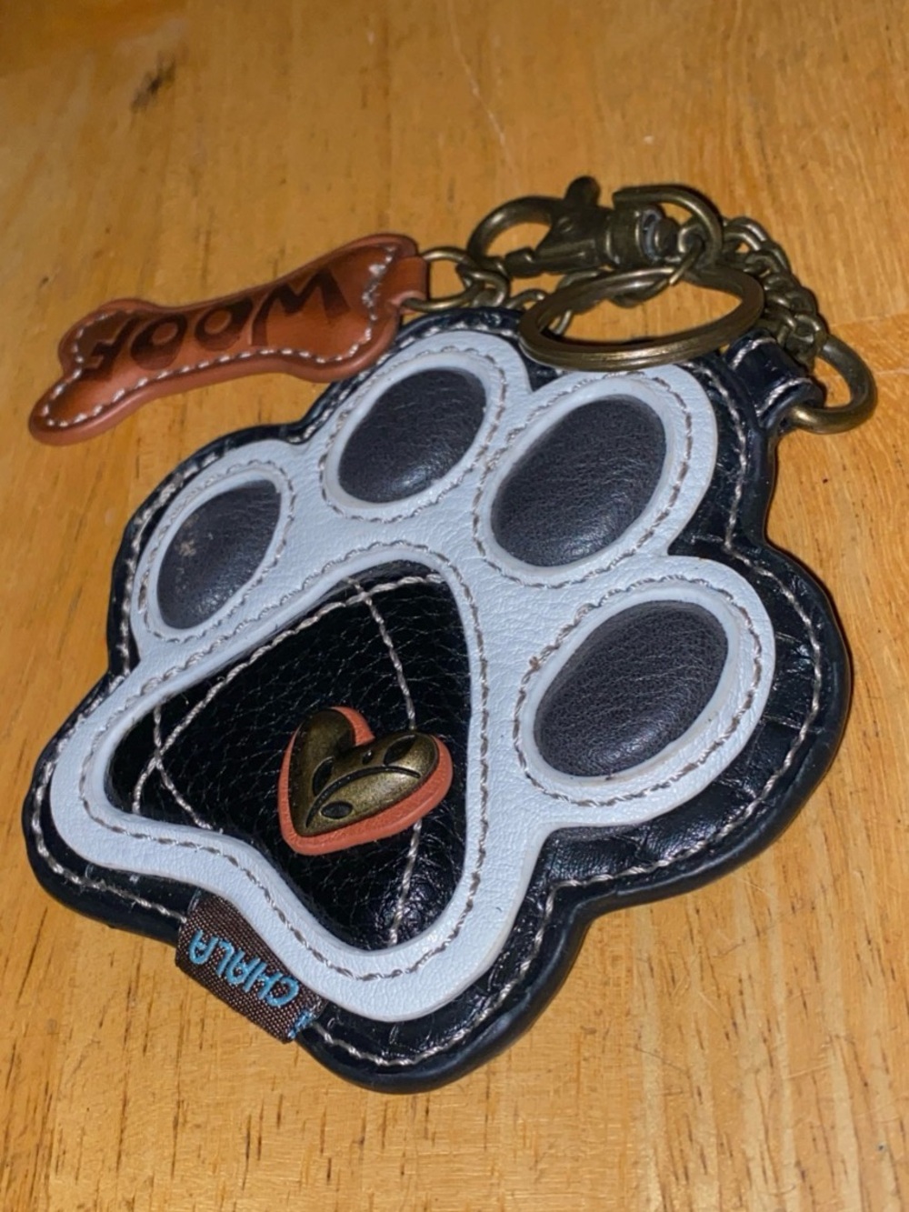 Chala Dog Paw Key Fob Key Chain Coin Purse Clip Dog Lover Dog Mom Woof Vegan